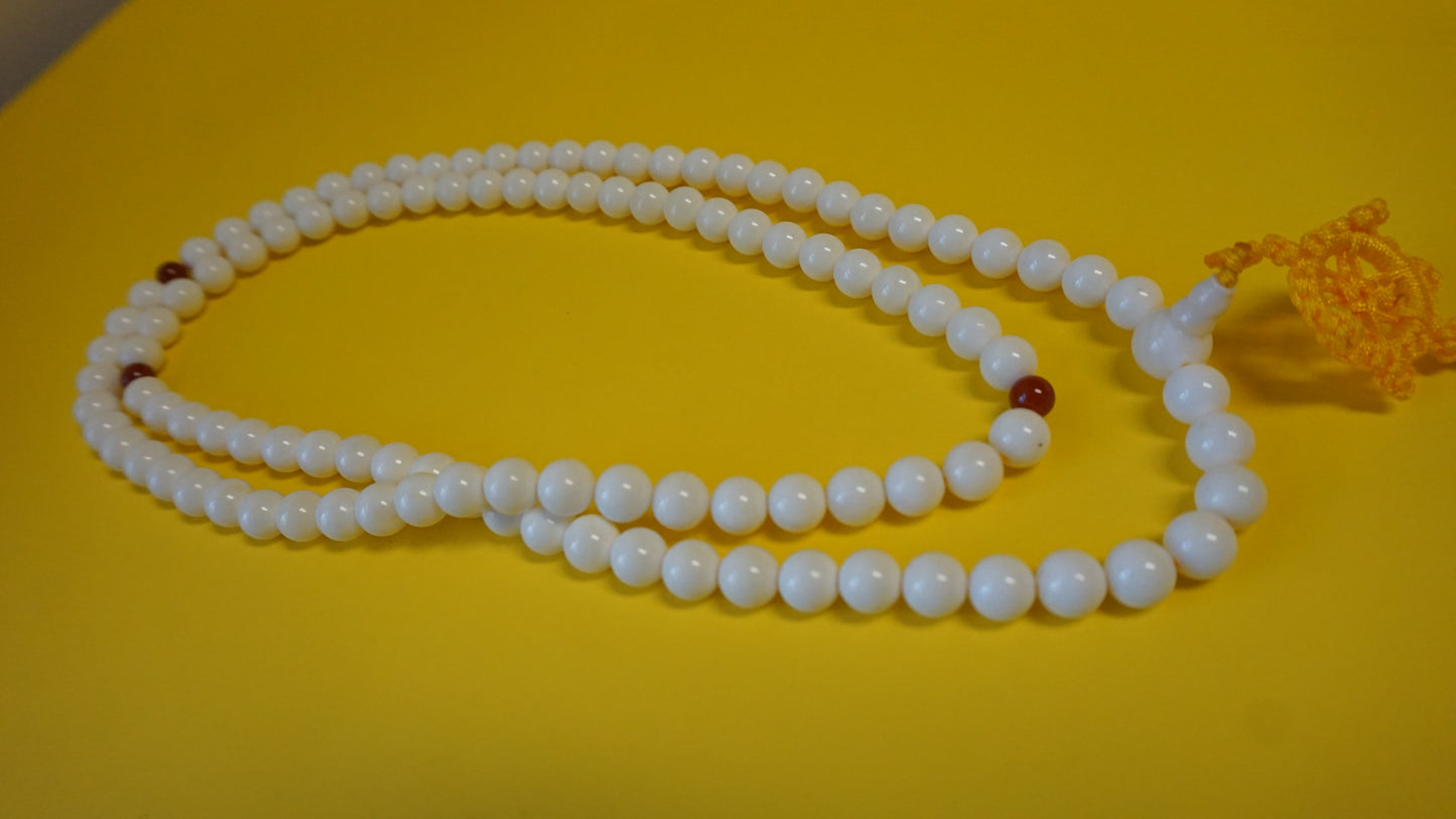 Cream Color Glass Mala Bead