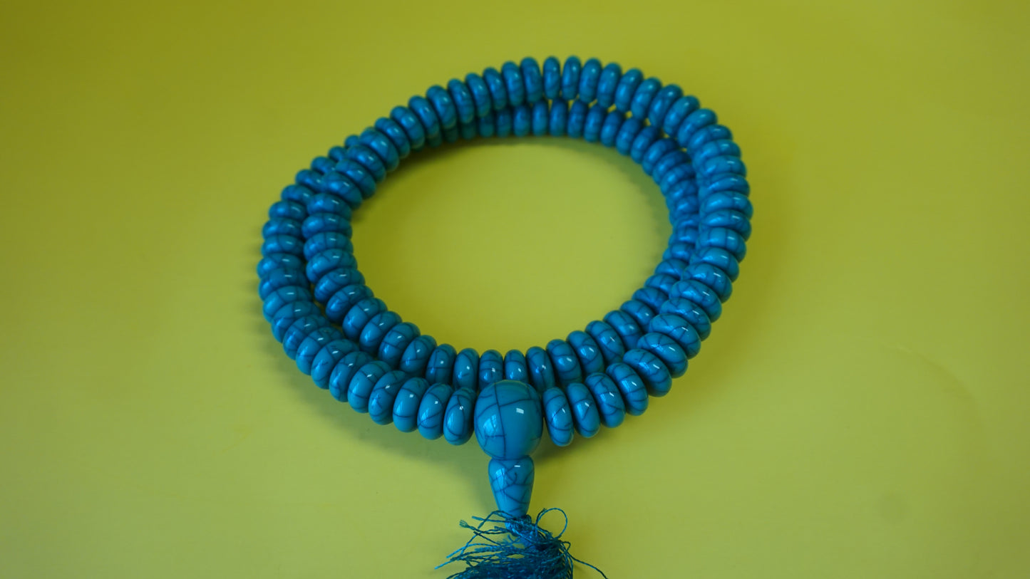 Dise Shaped Aqua Mala Bead