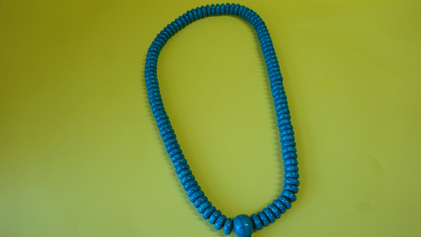 Dise Shaped Aqua Mala Bead