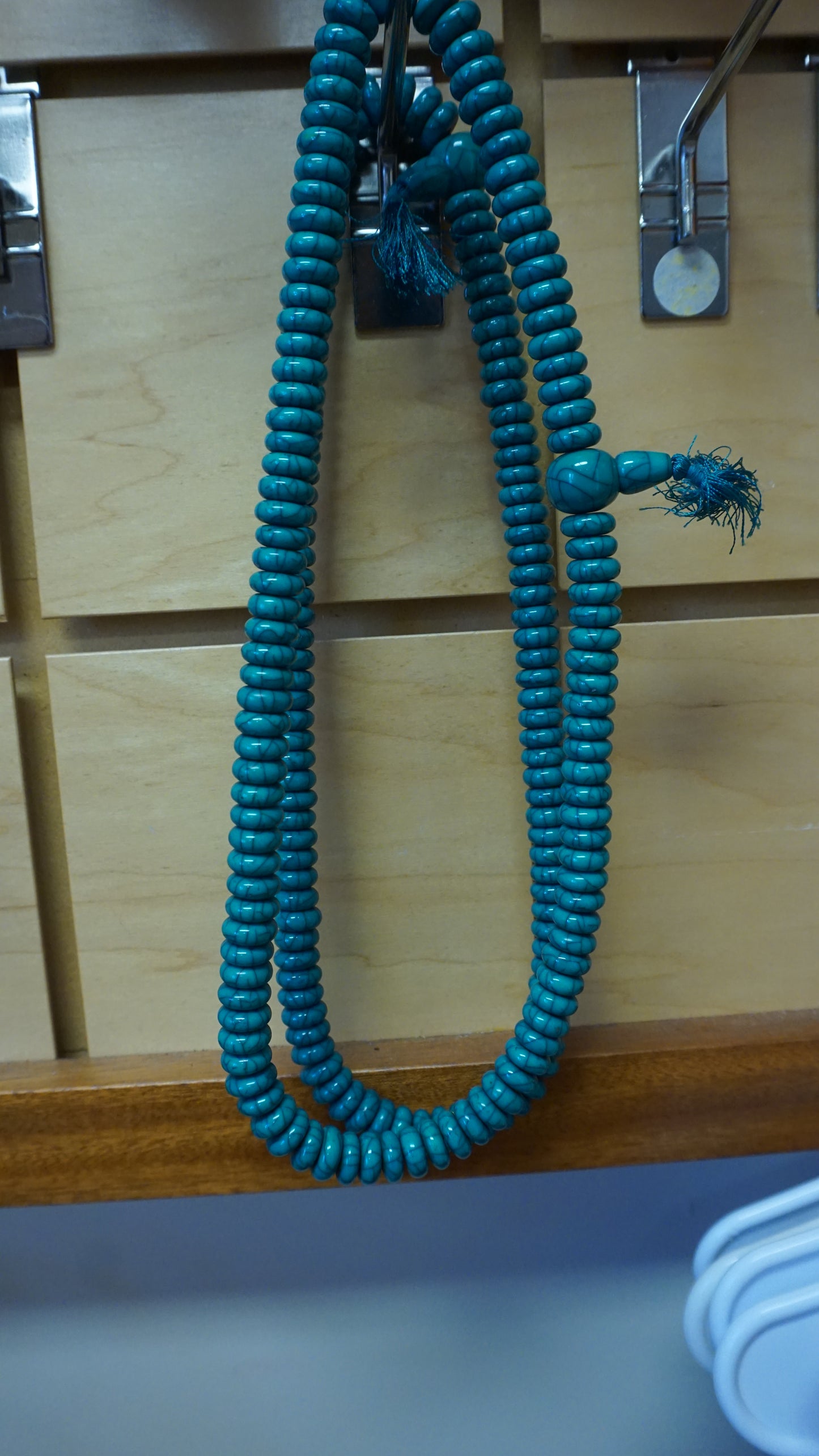 Dise Shaped Aqua Mala Bead