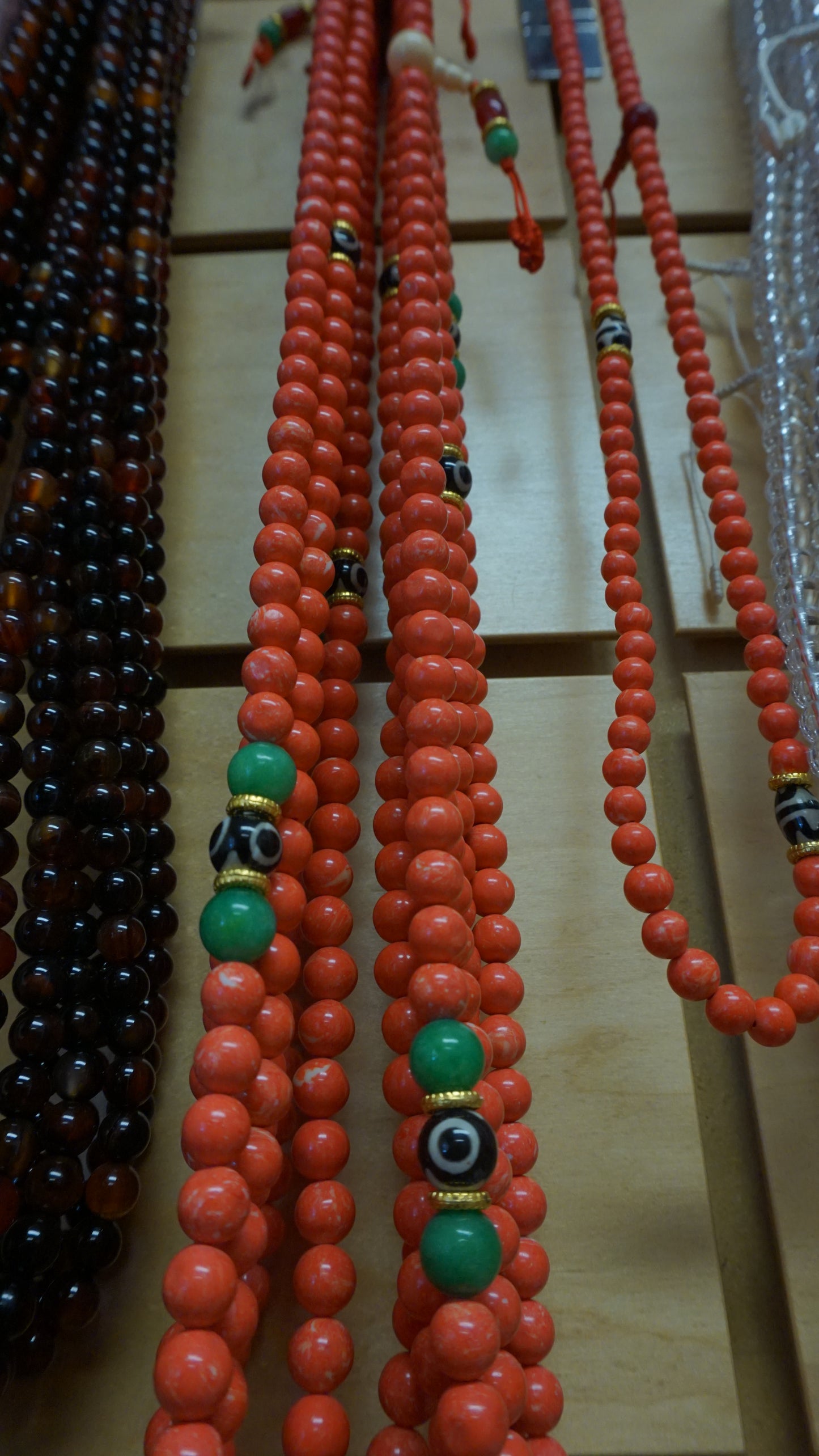 Small Red Coral Mala Bead.