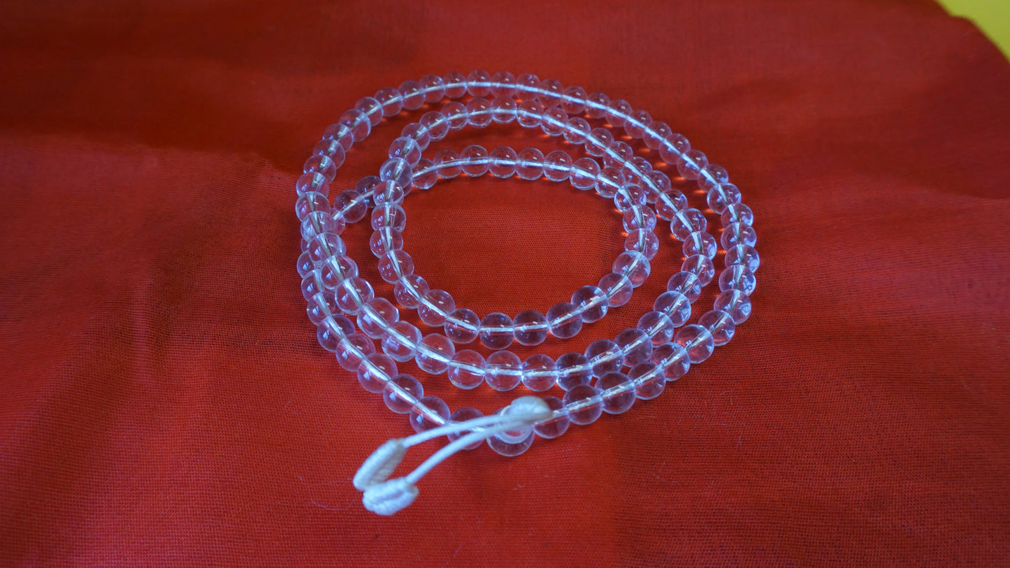 Large Transparent Smooth Glass Mala.