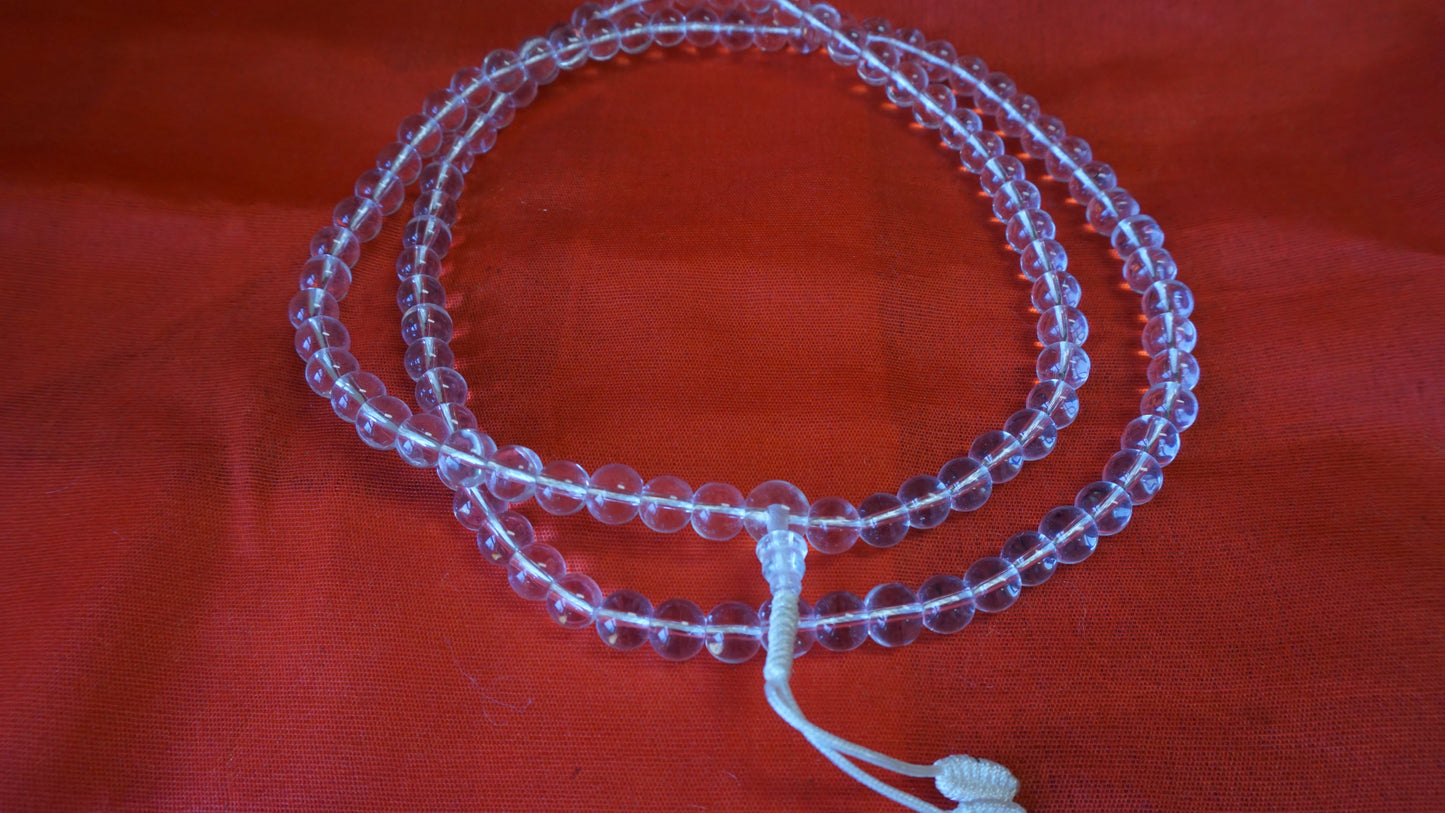 Large Transparent Smooth Glass Mala.