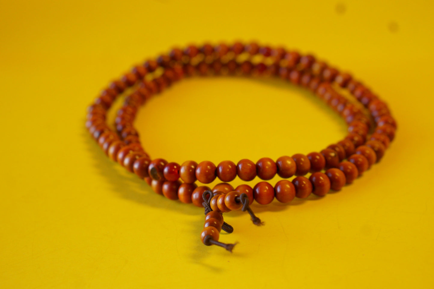 Tibetan Orange and Brownish Wooden Mala.