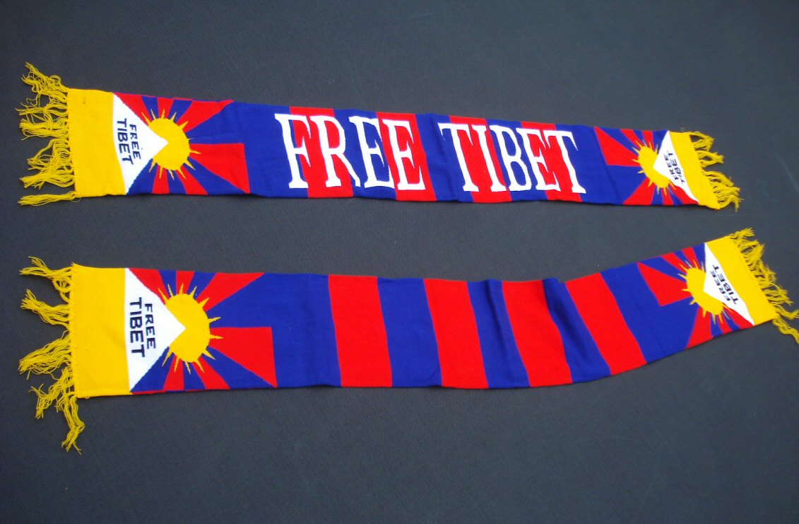 FREE TIBE, Long Scarf with Tibet Flag emblem