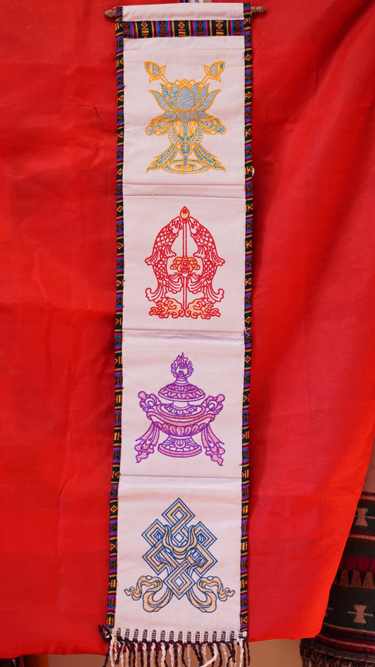 Four pocket traditional Tibetan wall hanger.