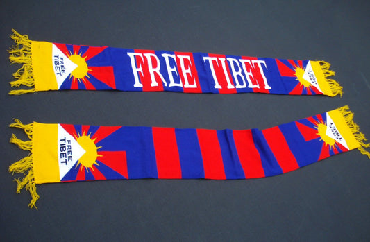 FREE TIBE,  Long Scarf with Tibet Flag emblem