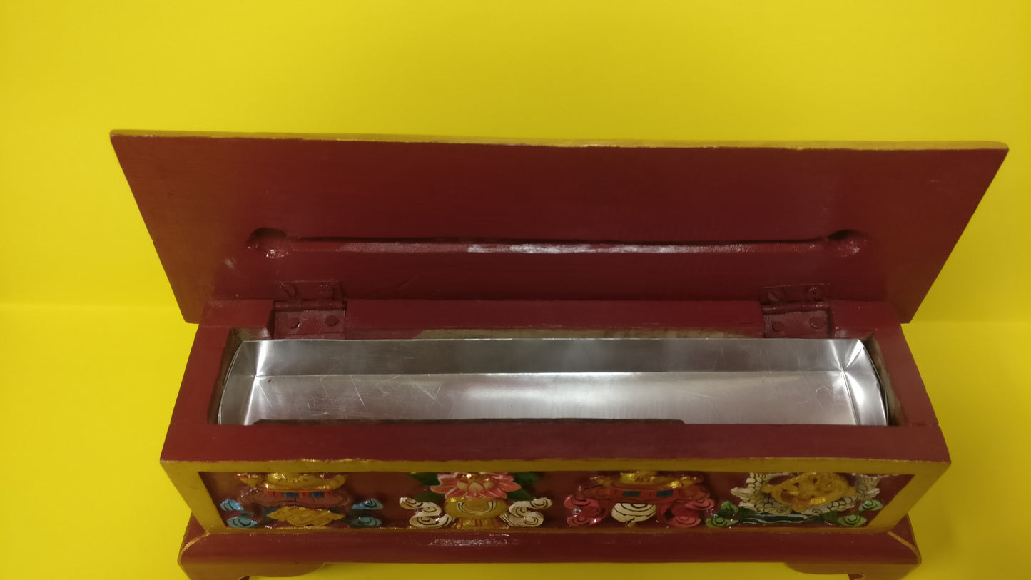 Colorful auspicious wooden incense burner